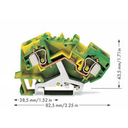WAGO - Schutzleiter-Reihenklemme Schutzleiterklemme 784-607 0,2-10qmm gn/gelb