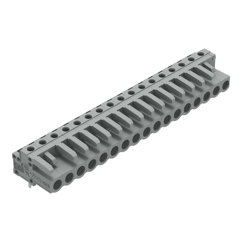 WAGO - Leiterplattensteckverbinder THT-Federleiste abgewink. 232-247 Rastermaß 5mm,grau − 25 Stück