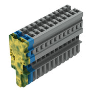 WAGO - Ein- und mehrpolige Klemmenleiste 1-Leiter-Federleiste 769-113/000-039 4mm²,gr/bl/gn-ge − 10 Stück