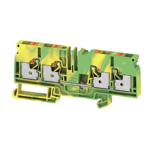 Weidmüller - Schutzleiter-Reihenklemme Klemme A4C 6 PE PUSH IN, 6 mm² − 50 Stück
