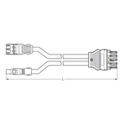 WAGO - Konfektionierte Leitung für steckbare Gebäudeinstallation konfektionierte Y-Leitung 771-5001/224-000 Cca,2xStecker/Buchse