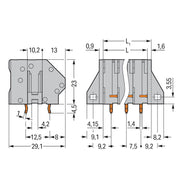 WAGO - Leiterplattenklemme 745-303 6mm² − 88 Stück