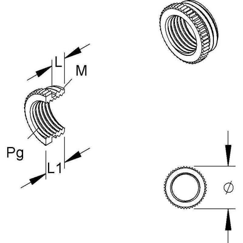 HKL - Erweiterungs-/Reduzierring Adapter 47M25P16 − 50 Stück