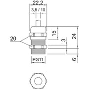 OBO Bettermann - Kabelverschraubung Verschraubung V-TEC PG11 MS − 50 Stück
