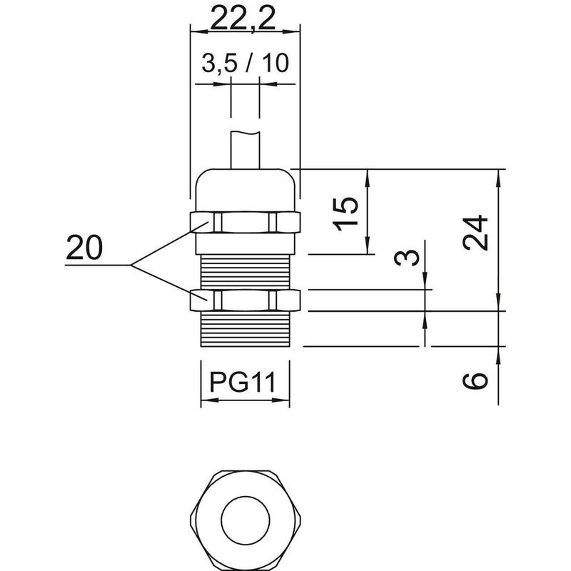 OBO Bettermann - Kabelverschraubung Verschraubung V-TEC PG11 MS − 50 Stück