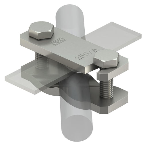 OBO Bettermann - Verbinder für Blitzschutz Diagonalklemme 250 A-VA − 10 Stück