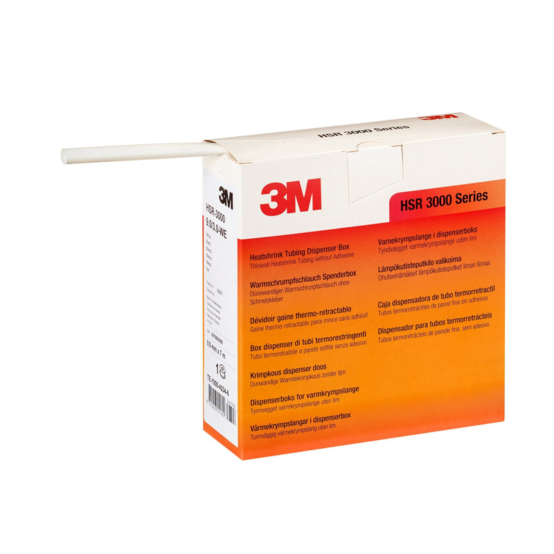 3M - Schrumpfschlauch Warmschrumpfschlauch Rolle HSR 3000 6/2 wh 6/2 mm, weiß, dünnw. − 15 Stück