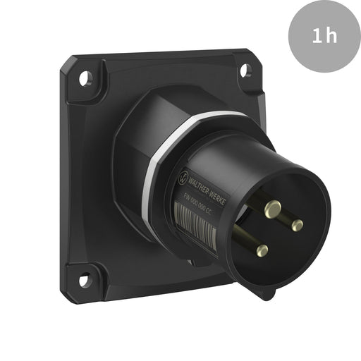 Walther Werke - CEE-Gerätestecker (IEC 60309) CEE NEO Anbaugerätestecker FW713301CC schräg 16A 3P 1h − 1 Stück