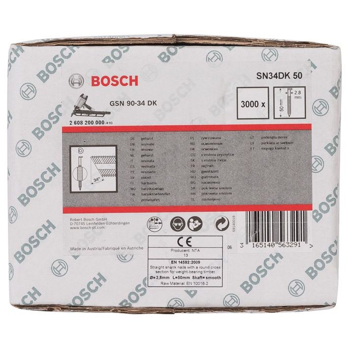 Bosch - Nagel für Nagelgerät D-Kopf Streifennagel 2608200000 SN34DK 50 2,8 mm 50