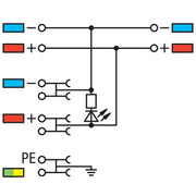 WAGO - Initiator/Aktor-Reihenklemme 3-Leiter-Initiatorenklemme 2000-5477/1102-953 LED grün − 15 Stück