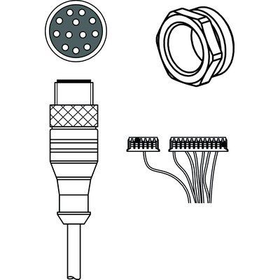 Leuze - Konfektioniertes Sensor-Aktor-Kabel Verbindungsleitung KB JST-M12A-12P-50