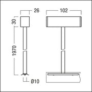 Zumtobel Group - Mechanisches Zubehör/Ersatzteile für Leuchten Pendelrohrabhängung SUP2 TRACK #60210828 (Set), weiß
