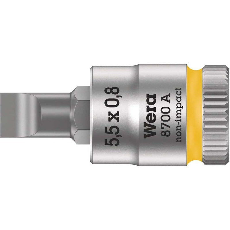 Wera - Schlitzschrauben-Einsatz für Steckschlüssel Zyklop Bit-Nuss 05003320001 0,8x5,5x28,0