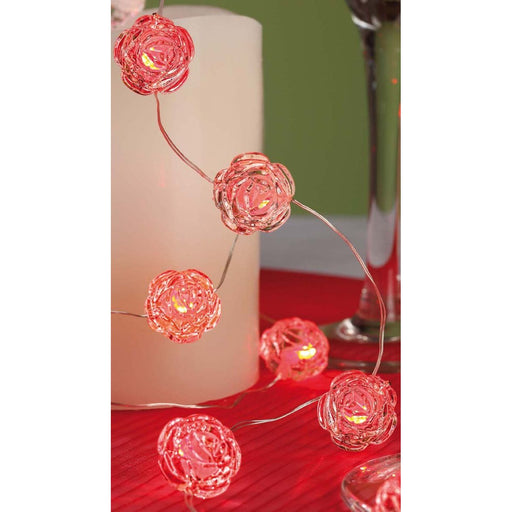 Hellum - Festbeleuchtung LED-Lichterkette 20-flg. 300192 Rosen LED rot − 6 Stück
