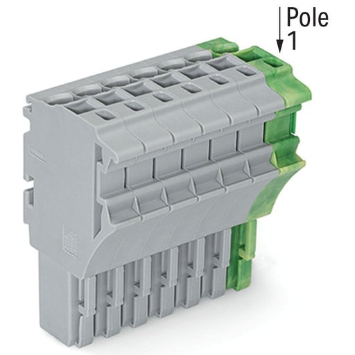 WAGO - Ein- und mehrpolige Klemmenleiste 1-Leiter-Federleiste 2022-107/000-036 4 mm²,gr/gn-ge − 50 Stück