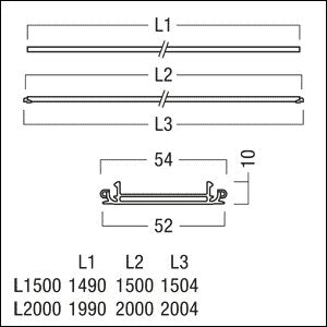 Zumtobel Group - Mechanisches Zubehör/Ersatzteile für Leuchten Abdeckstreifen TECTON T #22171552 − 1 Stück