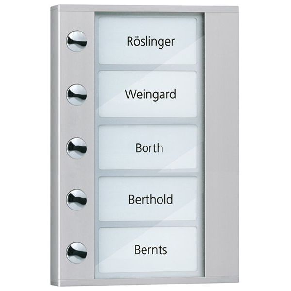 TCS Tür Control - Montageelement für Türstation Audioaußenstation 1-reihig PDT05-EN/04 Erw. 5 Tasten silber