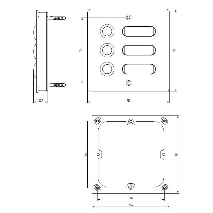 Grothe - Klingeldrücker Etagenplatte ETA 503 V2A AP V2A 503