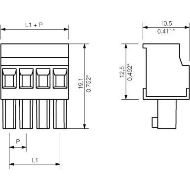 Weidmüller - Kabelsteckverbinder für Leiterplattensteckverbinder LP Verbinder BCZ3.81/16/270 SN SW − 50 Stück