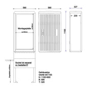 GSAB Elektrotechnik - Gehäuse/Schaltschrank (leer) KVS mit Montageplatten 0S1100M H1100 x B 590 x T320