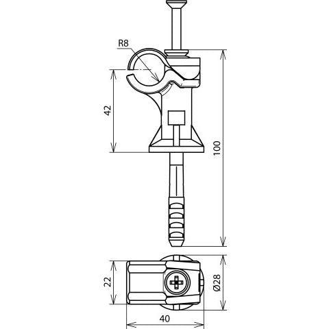 DEHN - Stangenhalter für Blitzschutz Stangenhalter DEHNfix SH DFI 16 STTZNH42GR f.Rd16mm St/tZn-K-gr