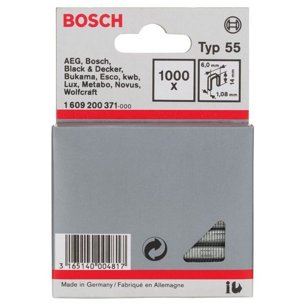 Bosch - Heftklammer Schmalrückenklammer Typ 1609200371 55 6 x 1,08 x 14 mm