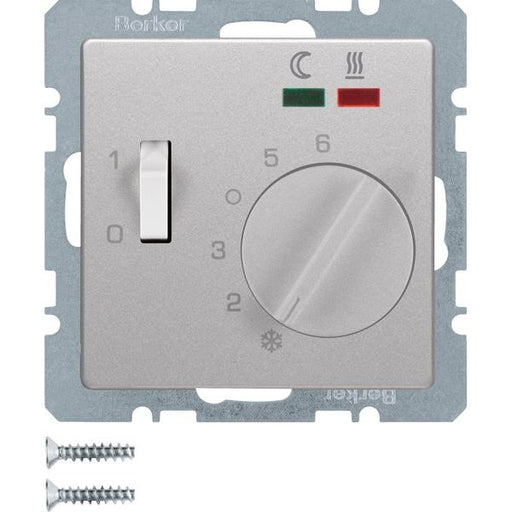 Berker - Raumthermostat Fußbodentemperatur-Regler 20346084 m.Schließer alu/lack