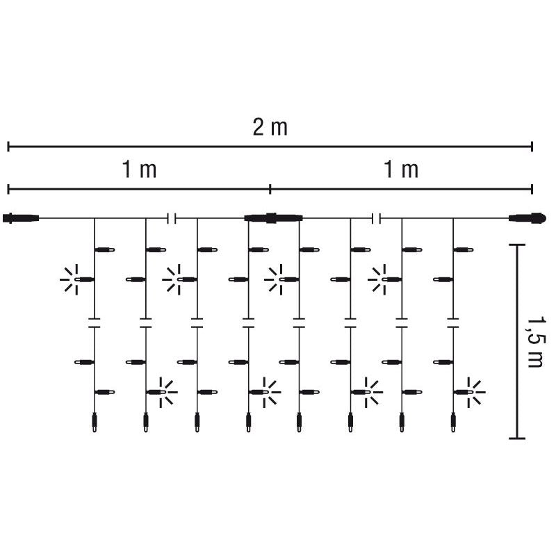 Scharnberger+Hasenbein - Festbeleuchtung LED-Drape Lite Flash 200 58665 2x1,5m 36V Outdoor
