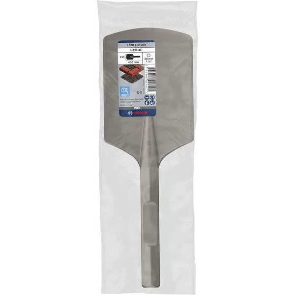 Bosch - Maschinenmeißel PRO HEX 28-4C Spatmeißel, 1618662000 gerundet 135 x 400