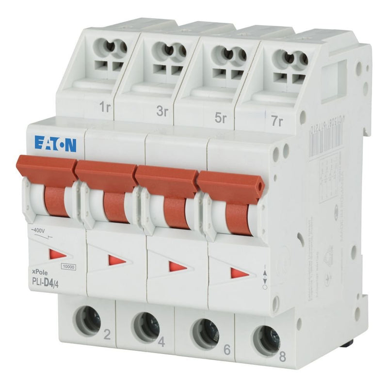 Eaton - Leitungsschutzschalter PLI-D4/4 D 4A, 4p Steckkl