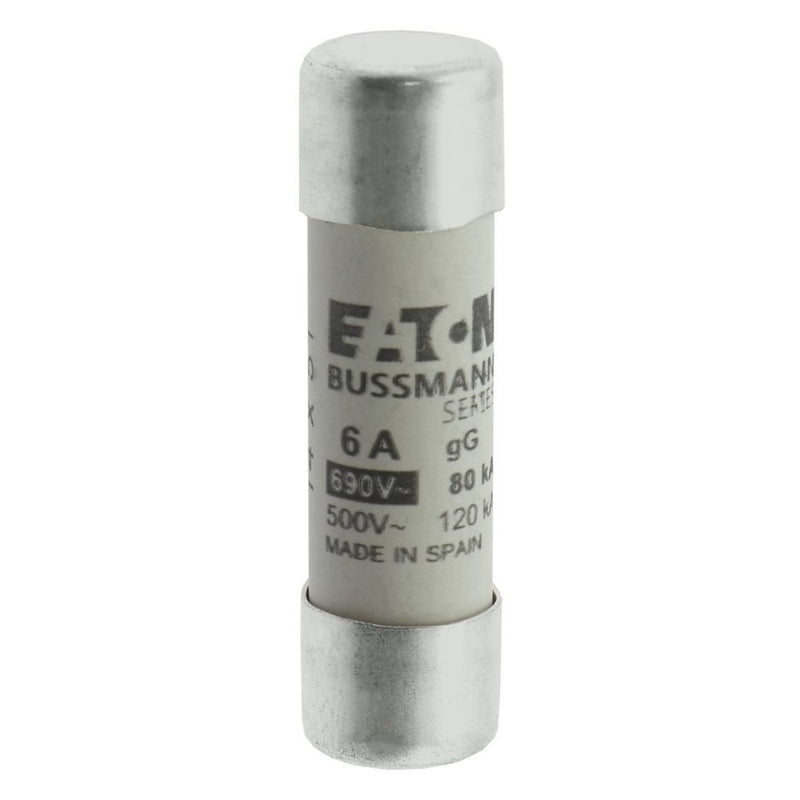 Eaton - Zylindrische Sicherung Sicherungseinsatz Nieders. CYLINDRICA#C14G6 6A AC 690V 80kA − 10 Stück