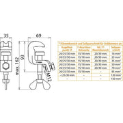 DEHN - Anschlusselement für EuK-Vorrichtung Universalerdungsklemme UEK 25 FS D 20/25mm T 15mm