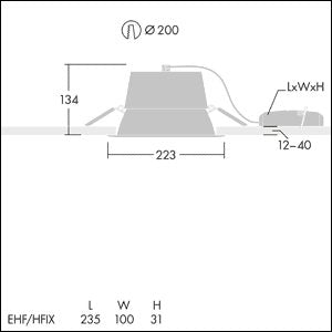 Thorn - Downlight/Strahler/Flutlicht LED - Deckeneinbauleuchte CHAL3 200  #92989425 830