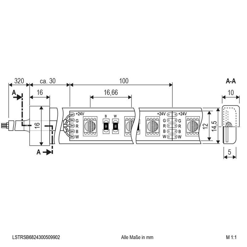 EVN Lichttechnik - Lichtschlauch/-band LED-Strip LSTRSB6824300509902 60LEDm 5m RGBW 24VDC