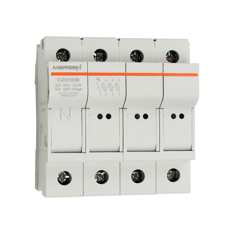 Mersen - Halter für zylindrische Sicherung Sicherungshalter Midget CUS103N 10x38 AC/DC690V 32A − 3 Stück