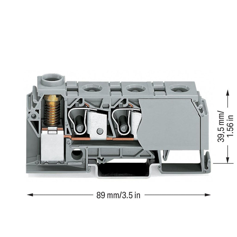 WAGO - Durchgangs-Reihenklemme Verteilerklemme 284-621 0,2-10mmq grau