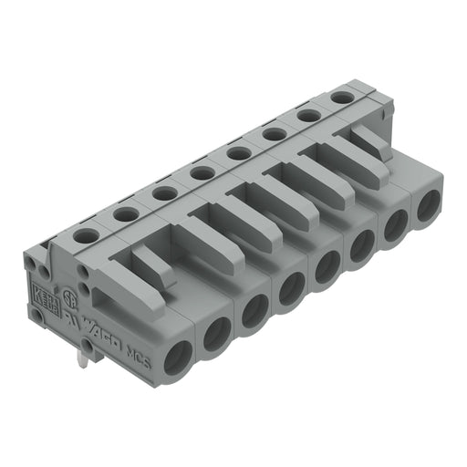 WAGO - Leiterplattensteckverbinder THT-Federleiste abgewink. 232-238 Rastermaß 5mm,grau − 50 Stück