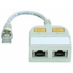 Telegärtner - Kommunikationstechnik-Adapter Modular-T-Adapter 100023153 1x10/100BT,1xISDN/g. − 1 Stück