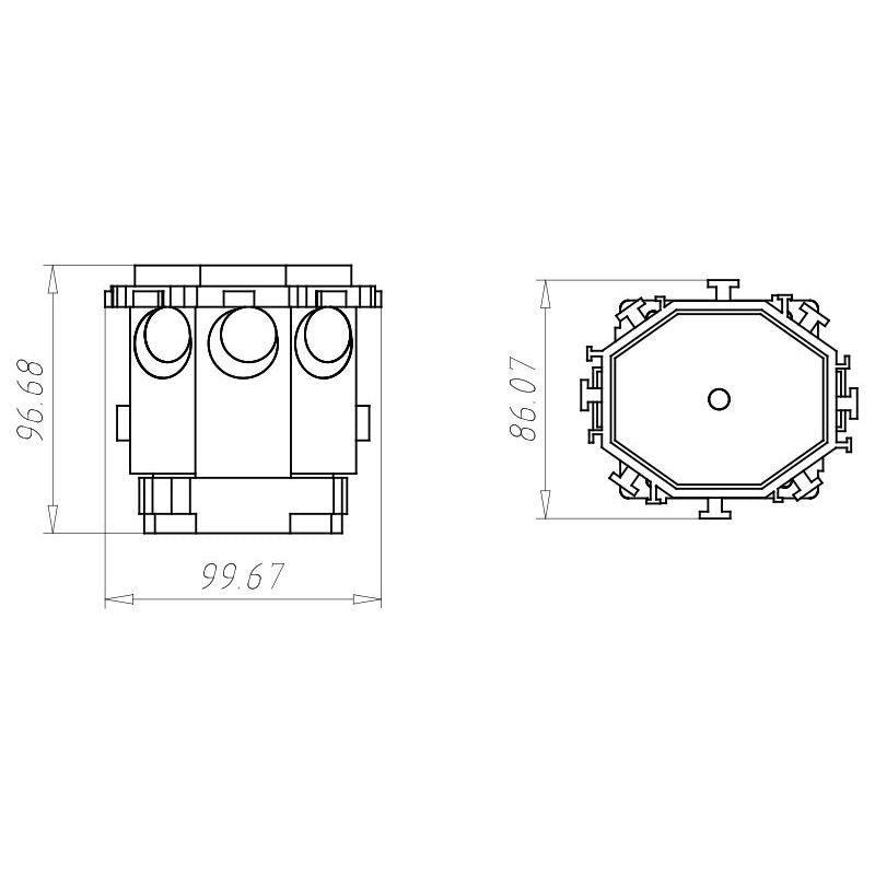 Kaiser - Dose, Gehäuse für Montage in der Wand/Decke Decken-Verbindungsdose 1265-11 2-tlg.Auslass D=60mm