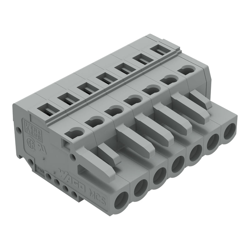 WAGO - Kabelsteckverbinder für Leiterplattensteckverbinder Federleiste 231-107/026-000 7pol., 5mm ger. − 50 Stück