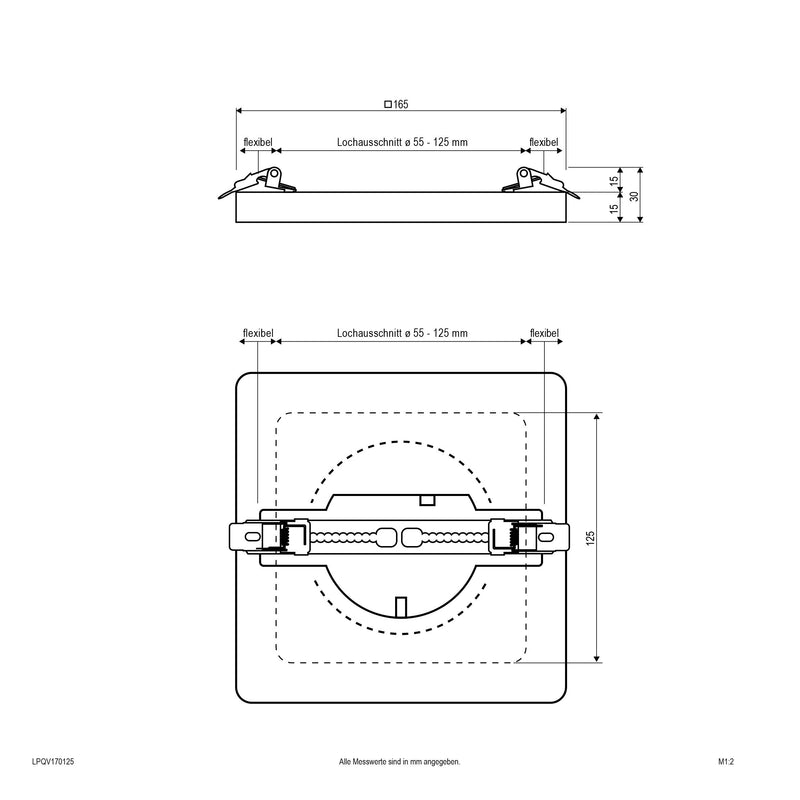EVN Lichttechnik - Decken-/Wandleuchte LED-Panel LPQV170125 3000/4000/6000K