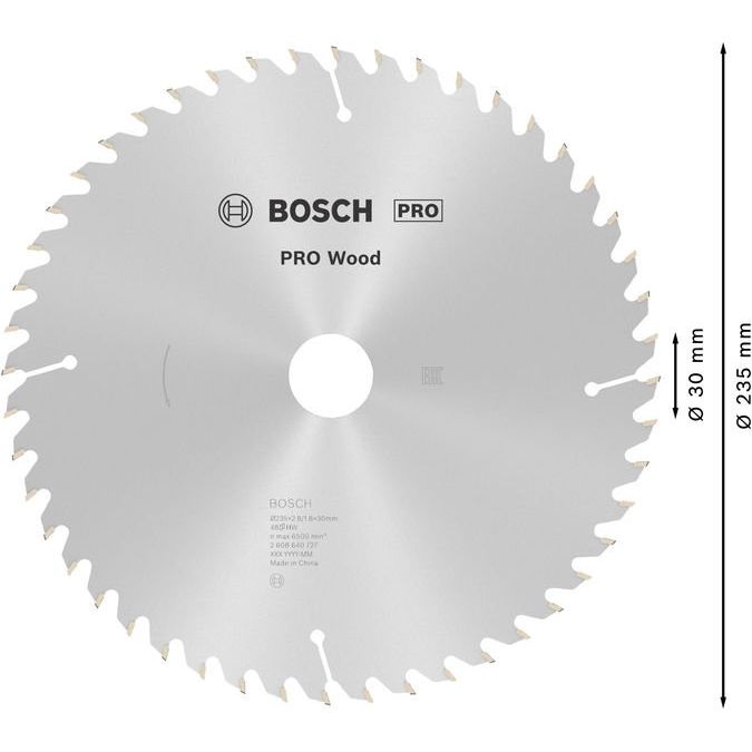 Bosch - Kreissägeblatt PRO Wood Kreissägeblatt, 2608640727 235 x 2,8 x 30 mm