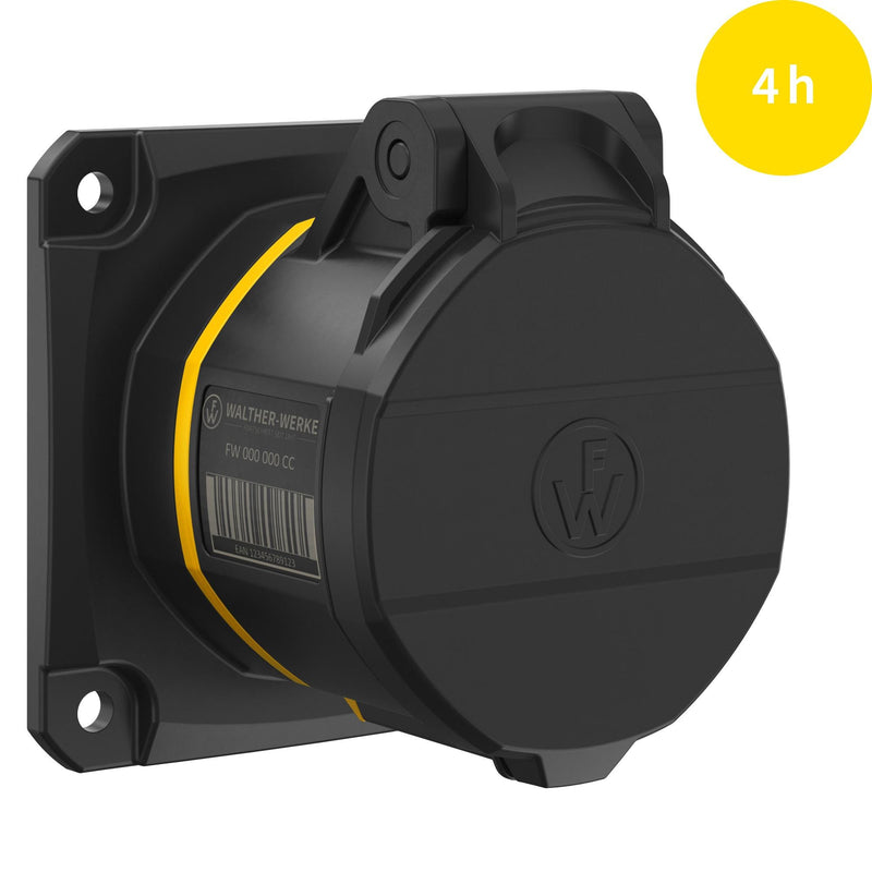 Walther Werke - CEE-Anbausteckdose (IEC 60309) CEE NEO Anbaudose gerade FW411504CC 16A 5P 4h IP54 − 10 Stück