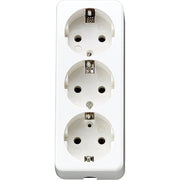 Jung - Mehrfachsteckdose SCHUKO-Dreifach-Steckdose 10 S 23 L WW m.Zugentlastung, aws