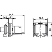 Telegärtner - Modularer Steckverbinder Einbauflansch IP67 100022953 m.AMJ-Kupplung Cat5e