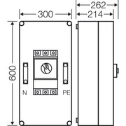 Hensel - Verteilerbaugruppe mit Leistungsschalter Mi-Leistungsschalt.Gehäuse Mi 7434 400A 3pol.+PE
