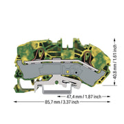 WAGO - Schutzleiter-Reihenklemme Schutzleiterklemme 2016-7607 16qmm gr-ge