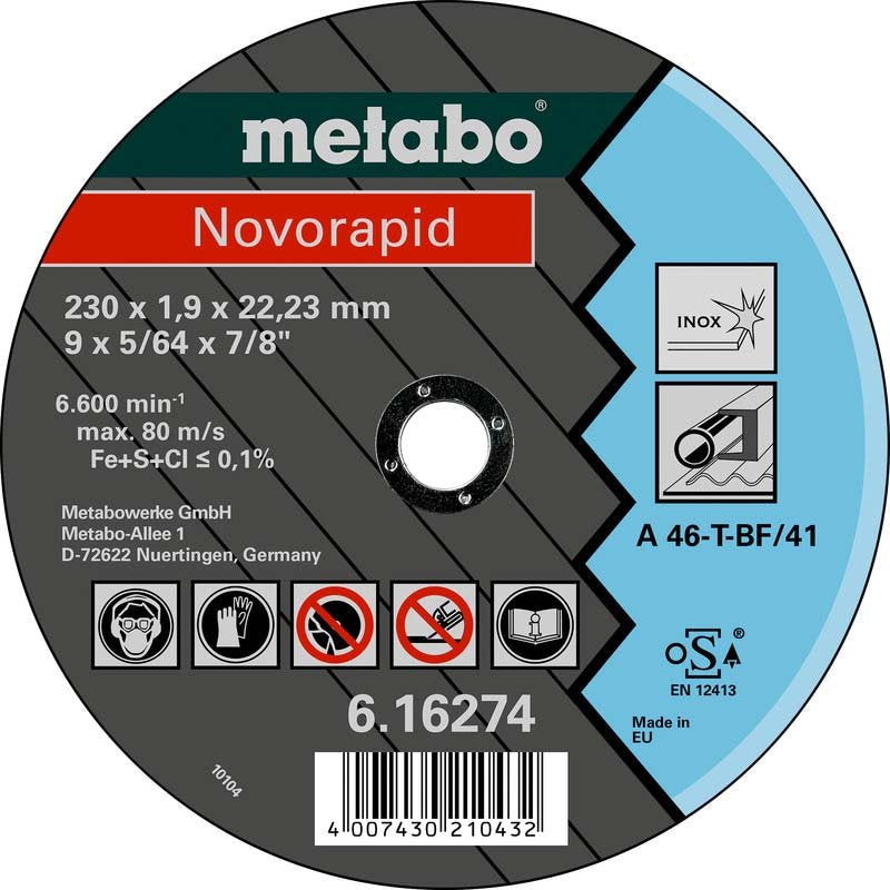 Metabowerke - Trenn-/Schleifscheibe Trennscheibe INOX 616274000 230x1,9 x 22,23mm − 25 Stück