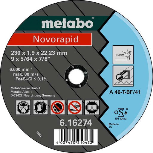 Metabowerke - Trenn-/Schleifscheibe Trennscheibe INOX 616274000 230x1,9 x 22,23mm − 25 Stück