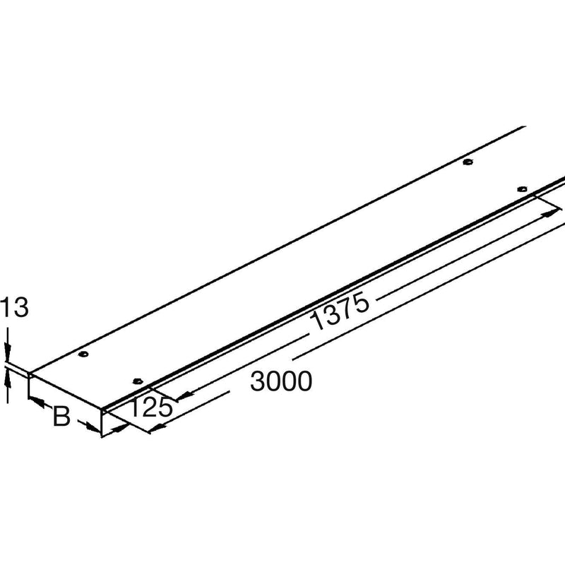Rico - Deckel für Kabeltragsystem Abdeckung 15W12-300-R für Kabelrinnen